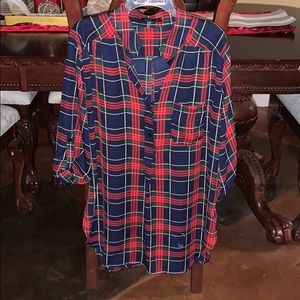 Plaid Quarter Sleeve/Button Shirt